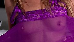 Meet Madden in some purple sheer showing her little pokies.