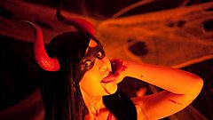Viorotica in her Devilish Halloween costume.